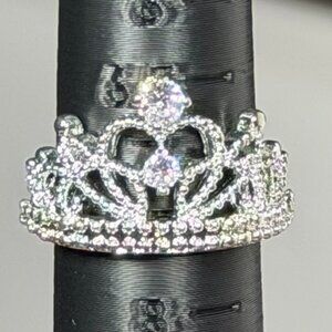 Princess Crown Ring with CZ Stones — Tiara / Queen Jewelry